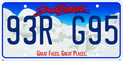 SD license plate 93RG95