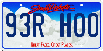 SD license plate 93RH00