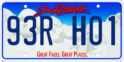 SD license plate 93RH01