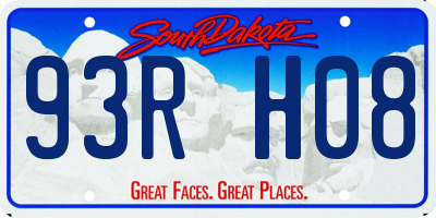 SD license plate 93RH08