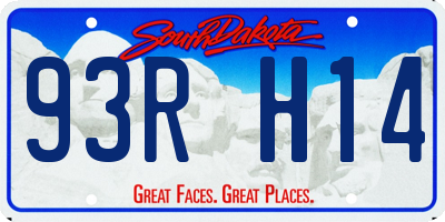 SD license plate 93RH14