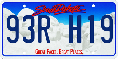 SD license plate 93RH19