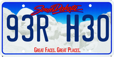 SD license plate 93RH30