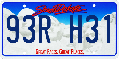 SD license plate 93RH31