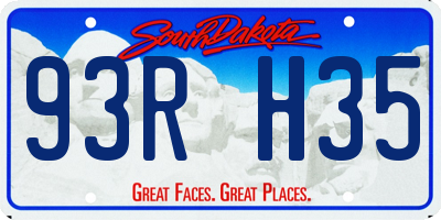 SD license plate 93RH35