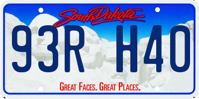 SD license plate 93RH40