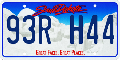 SD license plate 93RH44