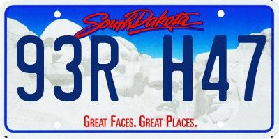 SD license plate 93RH47