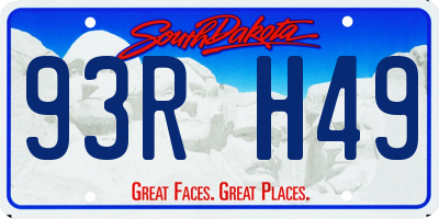 SD license plate 93RH49