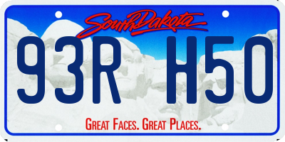 SD license plate 93RH50