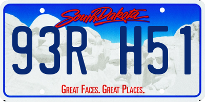 SD license plate 93RH51