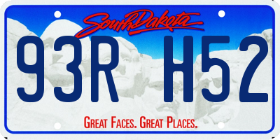 SD license plate 93RH52