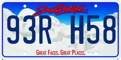 SD license plate 93RH58