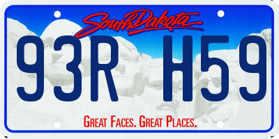 SD license plate 93RH59