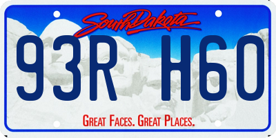 SD license plate 93RH60