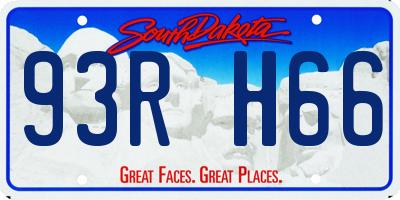 SD license plate 93RH66