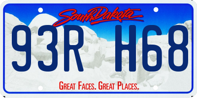 SD license plate 93RH68