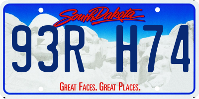 SD license plate 93RH74