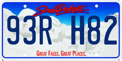 SD license plate 93RH82