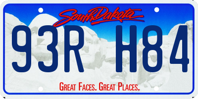 SD license plate 93RH84