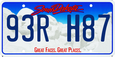 SD license plate 93RH87