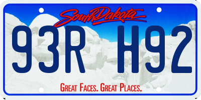 SD license plate 93RH92