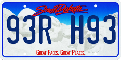 SD license plate 93RH93