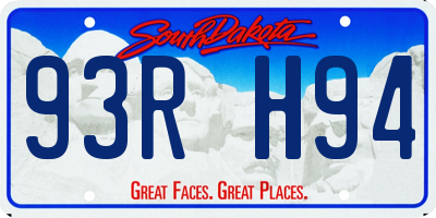 SD license plate 93RH94