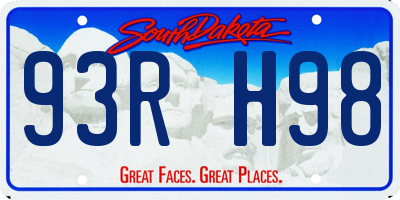 SD license plate 93RH98