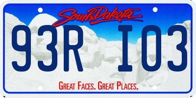 SD license plate 93RI03