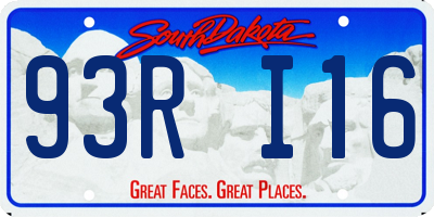 SD license plate 93RI16