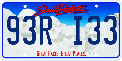 SD license plate 93RI33