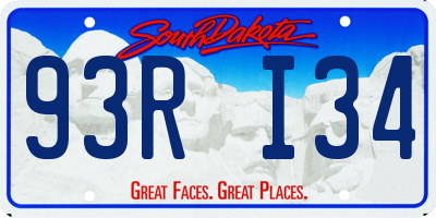 SD license plate 93RI34