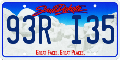 SD license plate 93RI35