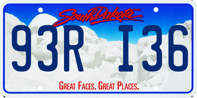 SD license plate 93RI36