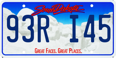 SD license plate 93RI45