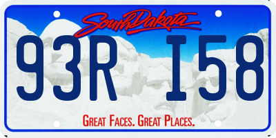 SD license plate 93RI58