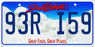 SD license plate 93RI59