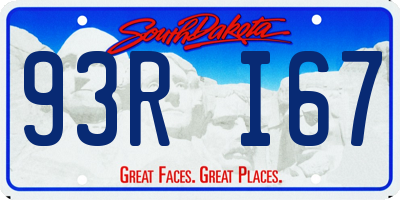 SD license plate 93RI67