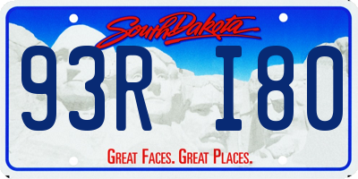 SD license plate 93RI80