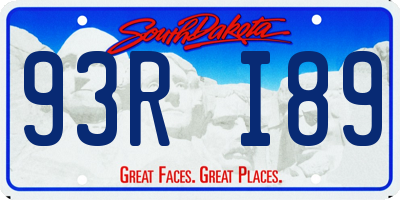 SD license plate 93RI89