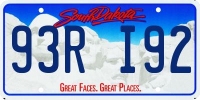 SD license plate 93RI92