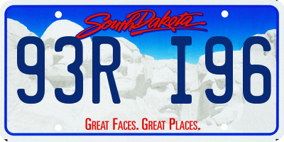 SD license plate 93RI96