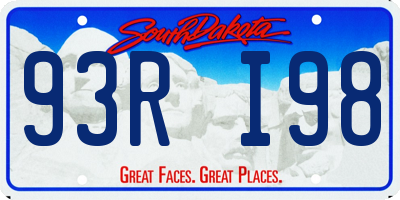 SD license plate 93RI98