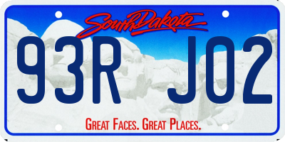 SD license plate 93RJ02