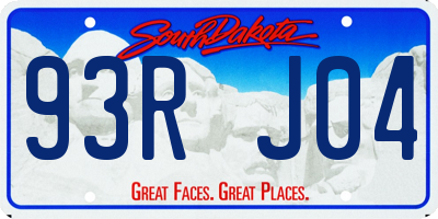 SD license plate 93RJ04