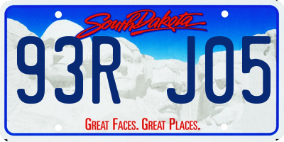 SD license plate 93RJ05
