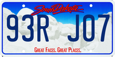 SD license plate 93RJ07