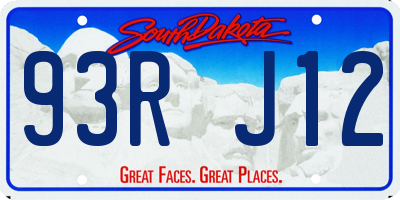 SD license plate 93RJ12
