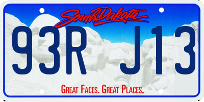 SD license plate 93RJ13